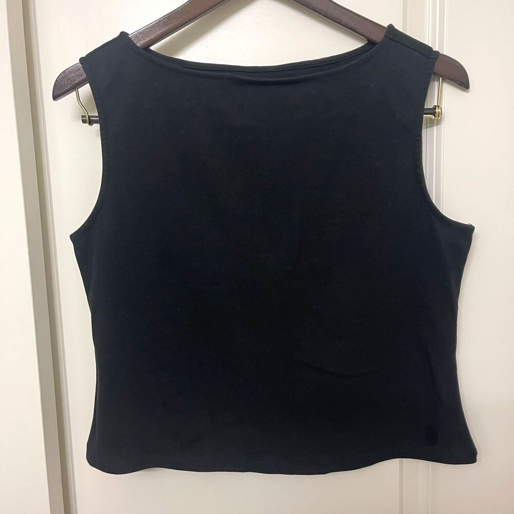 Madden NYC Women's Top Sleeveless Tshirt Black Tank Size XL - Picture 2 of 6